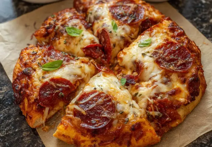 Szybki przepis na ciasto do pizzy? Ta pepperoni pizza z ciągnącym serem i świeżą bazylią to dowód, że to możliwe!