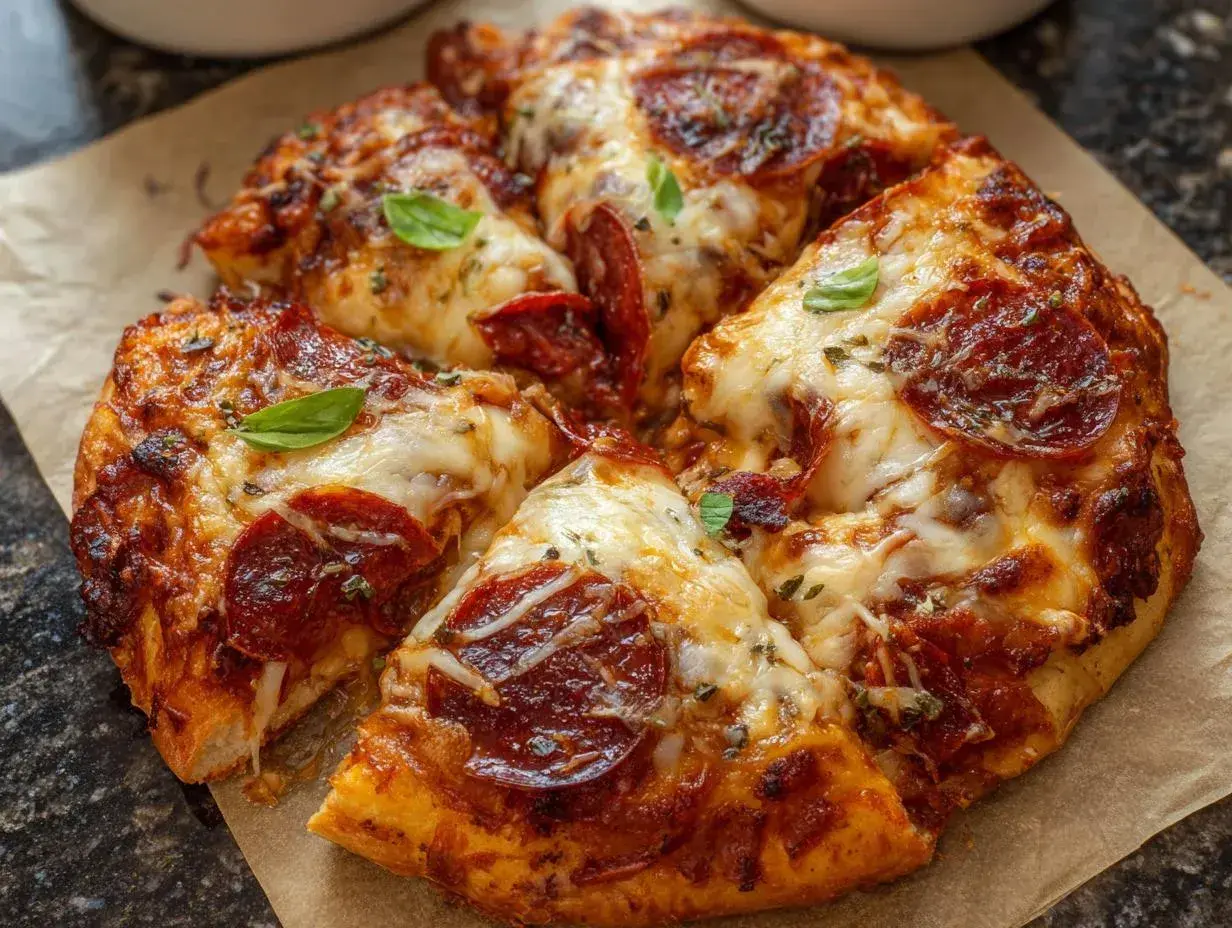 Szybki przepis na ciasto do pizzy? Ta pepperoni pizza z ciągnącym serem i świeżą bazylią to dowód, że to możliwe!